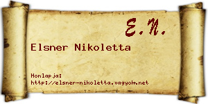 Elsner Nikoletta névjegykártya